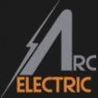 ARC Electric logo in gray and orange with a lightning bolt icon on a black background