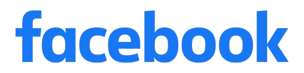 A blue facebook logo on a white background