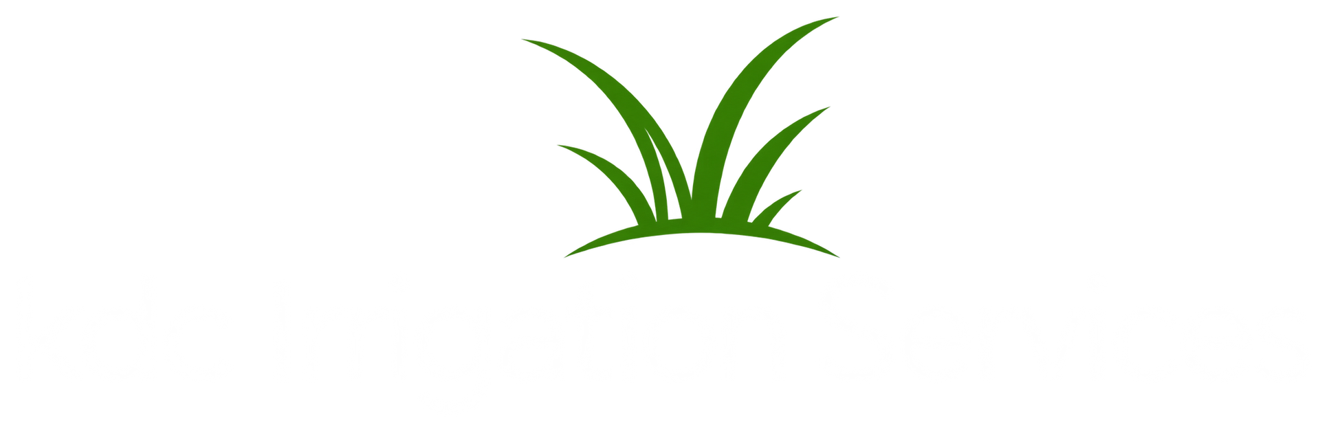 Green grass tuft with KDC Irrigation Services in white text below