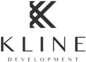 Kline Development logo with a black geometric K icon above the company name on a white background