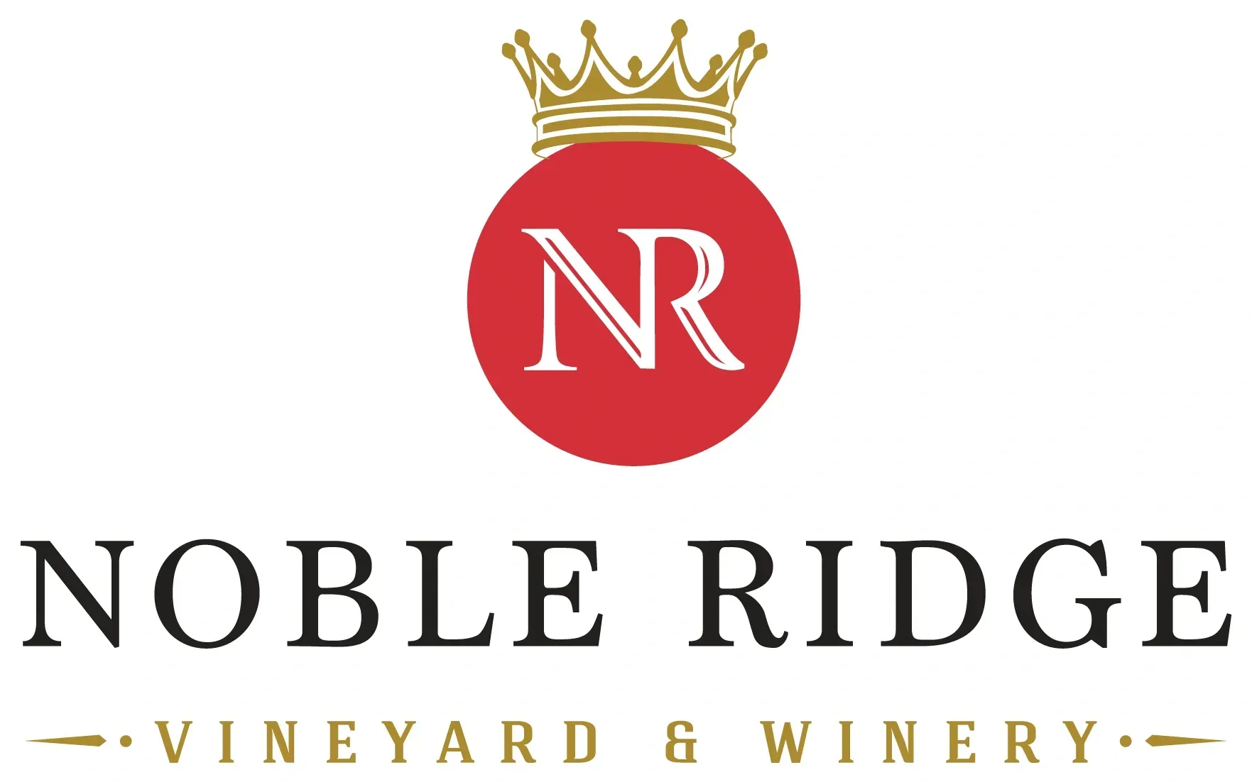 Noble Ridge Winery logo with a red crown-topped NR emblem above the winery name