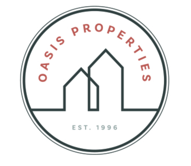 The logo for oasis properties was established in 1996