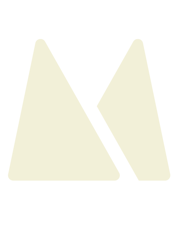 Cream-colored abstract logo resembling the letter 
