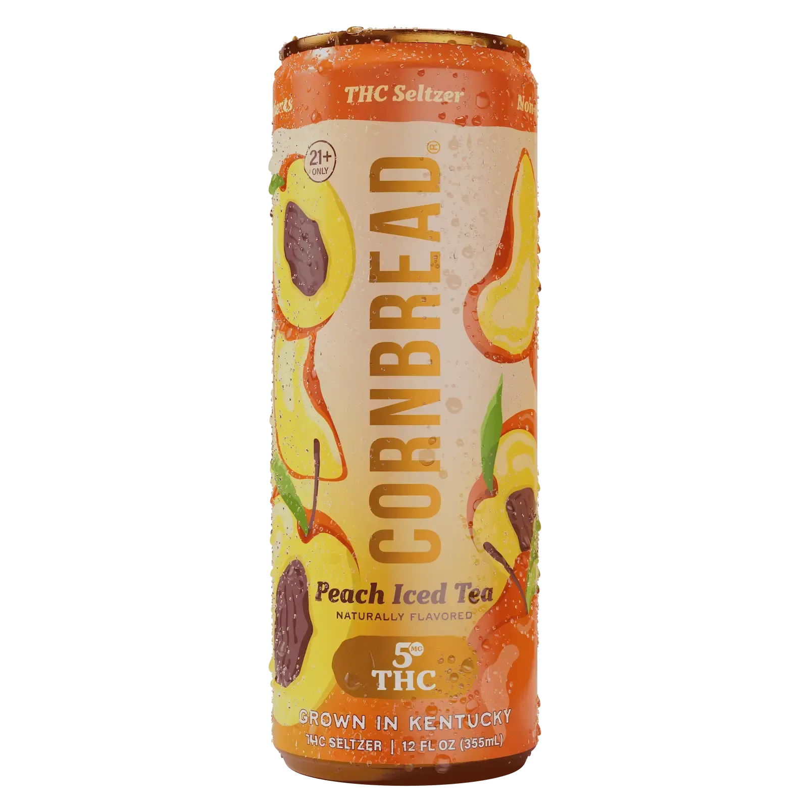 Cornbread Hemp Peach Iced Tea – 5mg THC drink can