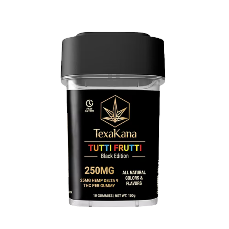 TexaKana Black Edition Tutti Frutti 25mg Delta-9 THC Gummies
