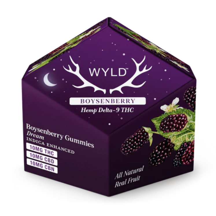 Boysenberry 1:1:1 THC CBD CBN Gummies gummy package