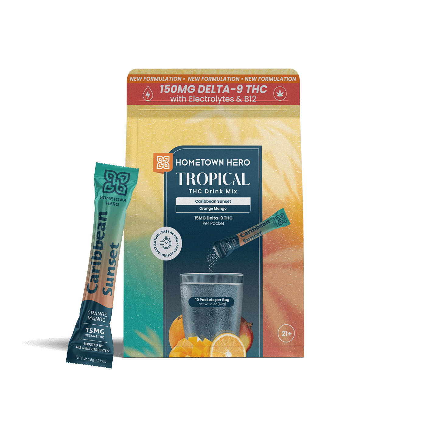 Caribbean Sunset Tropical Drink Mix drink mix packaging