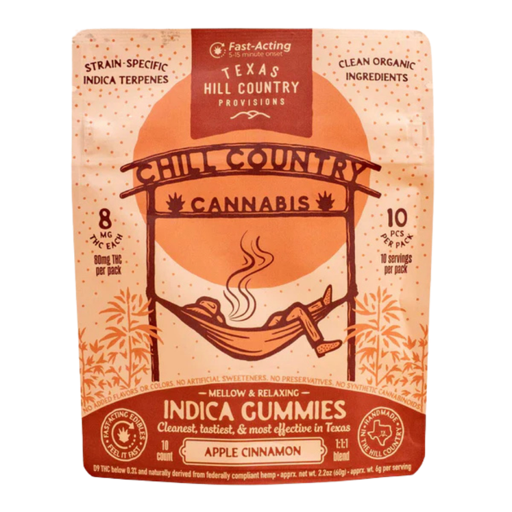 Chill Country Apple Cinnamon Organic THC Gummies – 10 Count