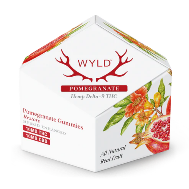 Pomegranate 1:1 THC CBD Gummies gummy package