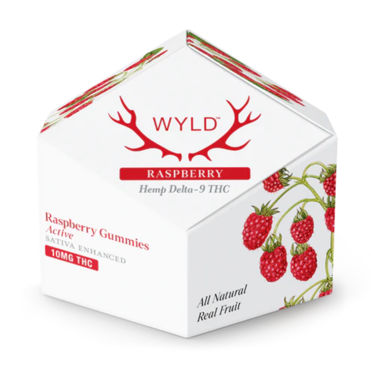Raspberry Sativa Gummies gummy package