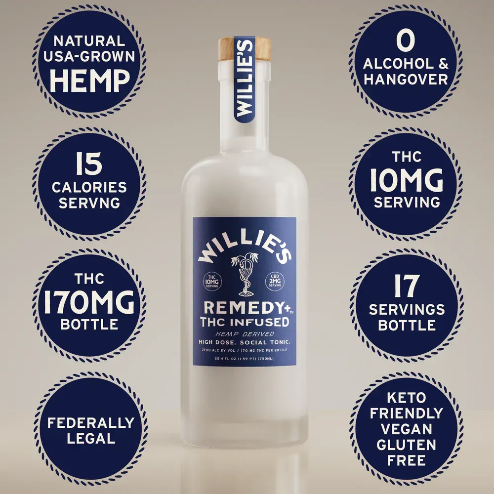 Willie's Remedy+ 750ml Bottle – 10mg High Dose 750ml bottle