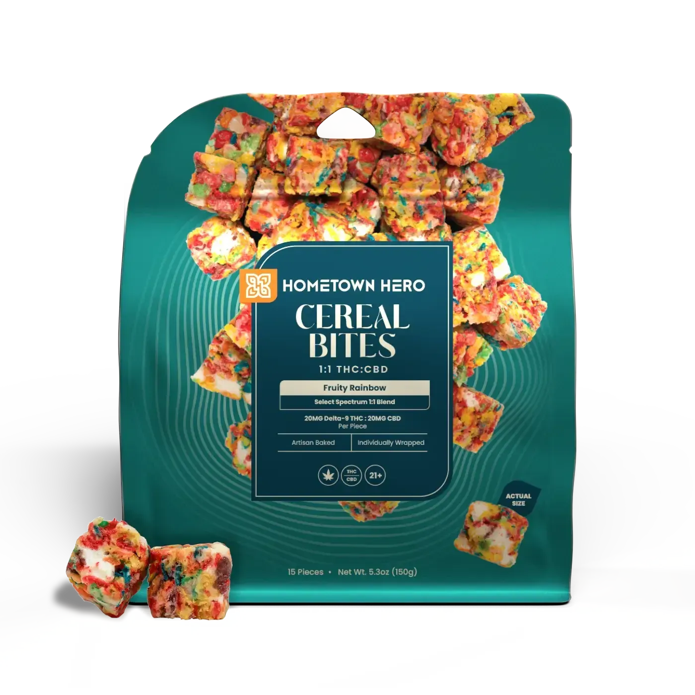 Hometown Hero Fruity Rainbow Cereal Bites 20mg THC + 20mg CBD