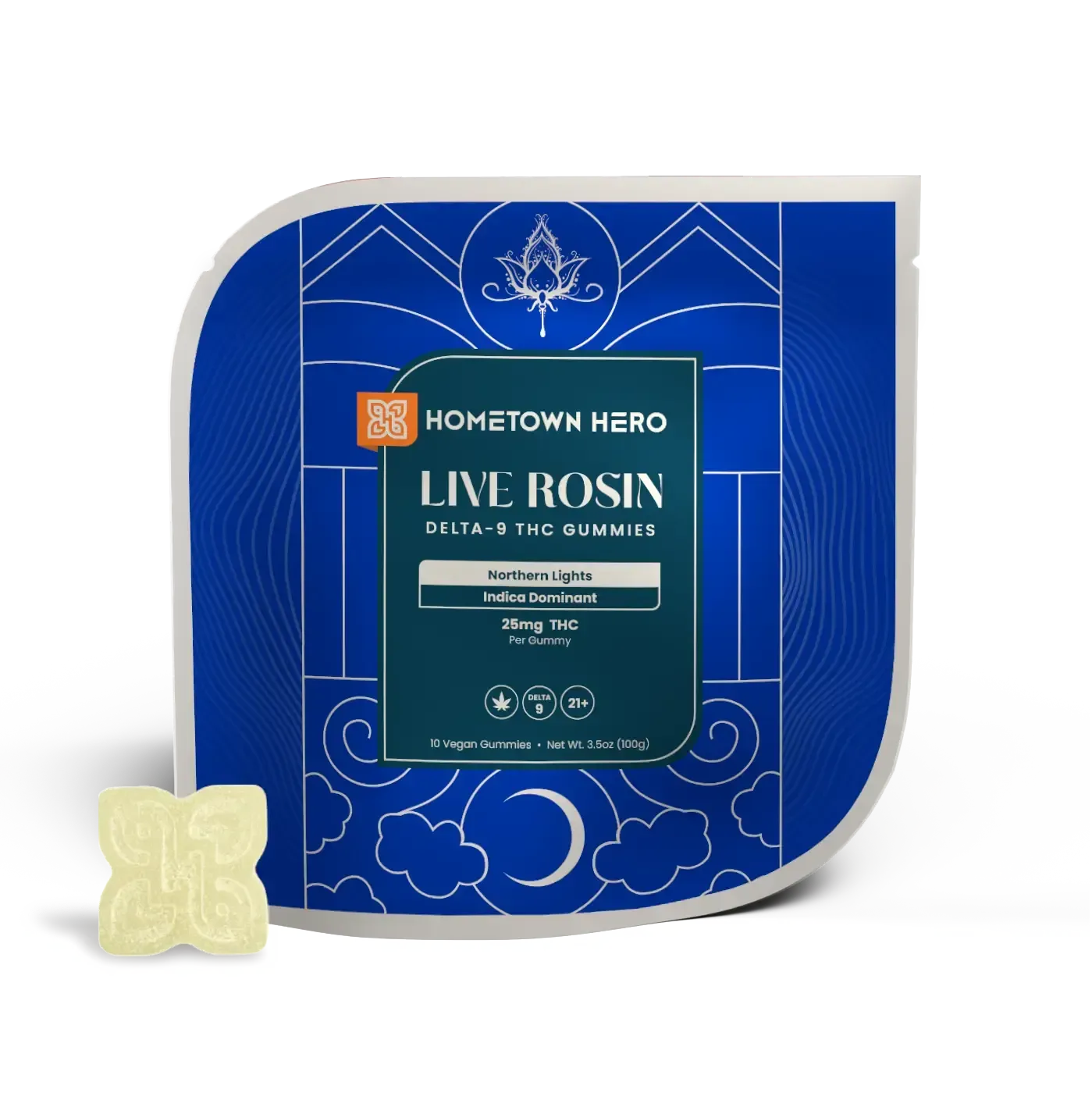 Northern Lights Live Rosin Gummies gummy package