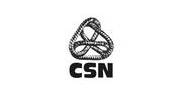 Le logo de CSN, présentant une icône géométrique stylisée en forme de boucle entrelacée au-dessus du texte noir « CSN ».