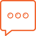 Une icône de bulle de dialogue orange avec trois points au centre.