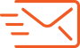 Une icône orange représentant une enveloppe avec trois lignes horizontales à sa gauche, indiquant un mouvement ou l'envoi d'un message.