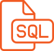 Une icône orange représentant un fichier document avec les lettres « SQL » à l'intérieur d'un rectangle arrondi.