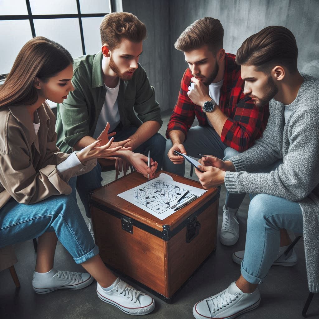 Un groupe de jeunes sont assis autour d'un tronc en bois.