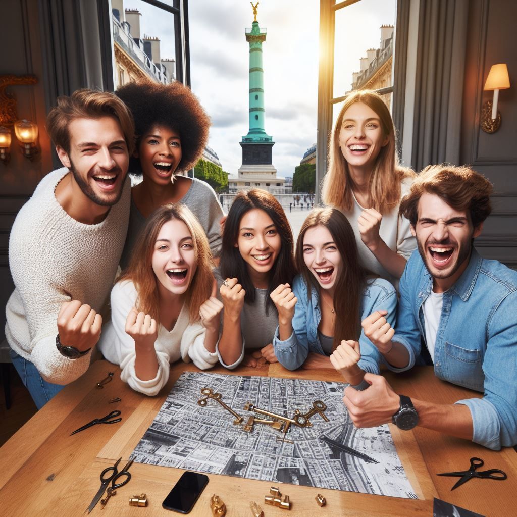 Un groupe de personnes sont assises autour d’une table et jouent à un jeu.