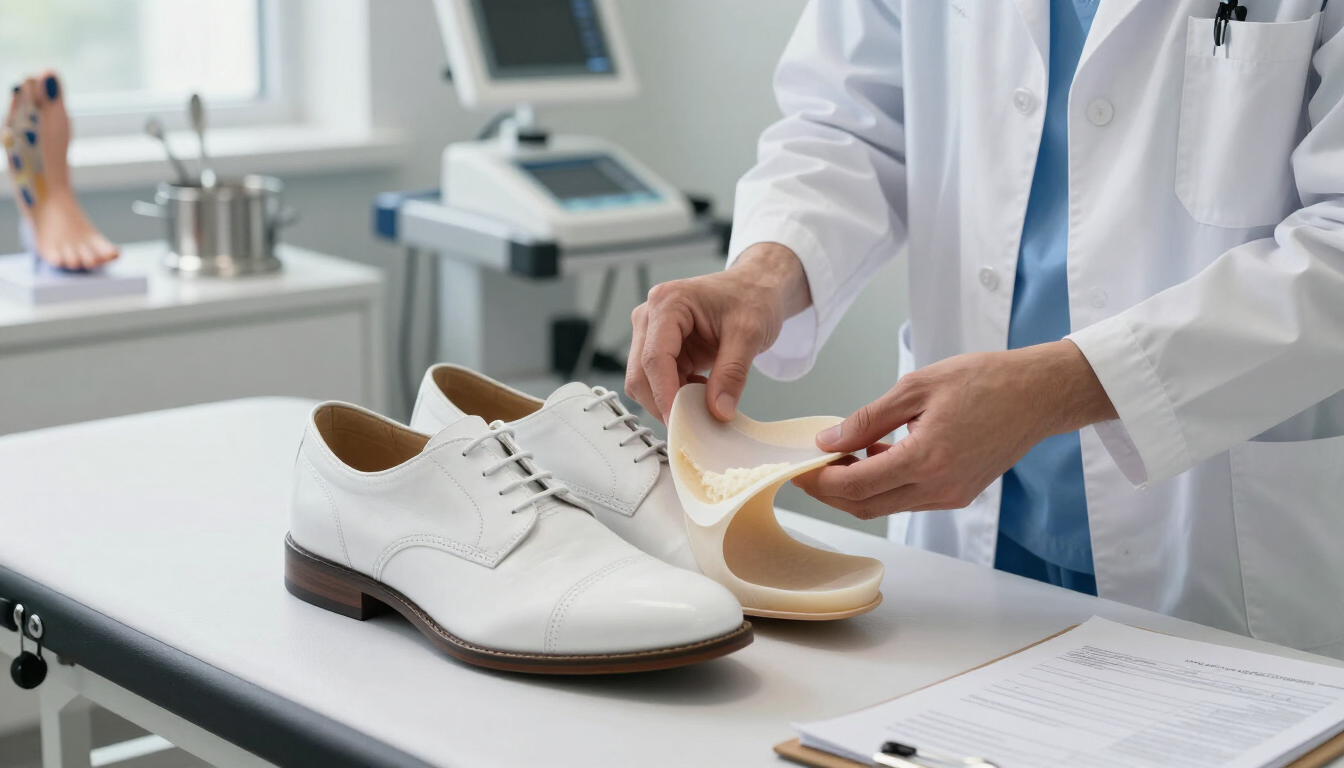 Professional custom orthotic inserts designed for foot support and pain relief.