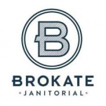 Brokate Janitorial logo with a stylized letter B in a circle above the company name.