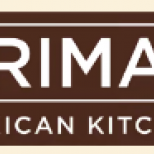 Brown restaurant sign with partial white lettering reading “RIMA” and “ICAN KITC”