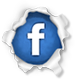 Facebook logo on a blue gear-shaped icon