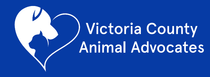 Logo of Victoria County Animal Advocates: A dog and cat in a heart shape on a blue background.