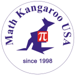 Math Kangaroo USA logo with purple kangaroo and red π on a white circle, “since 1998” text