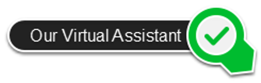 Our Virtual Assistant label with green checkmark icon