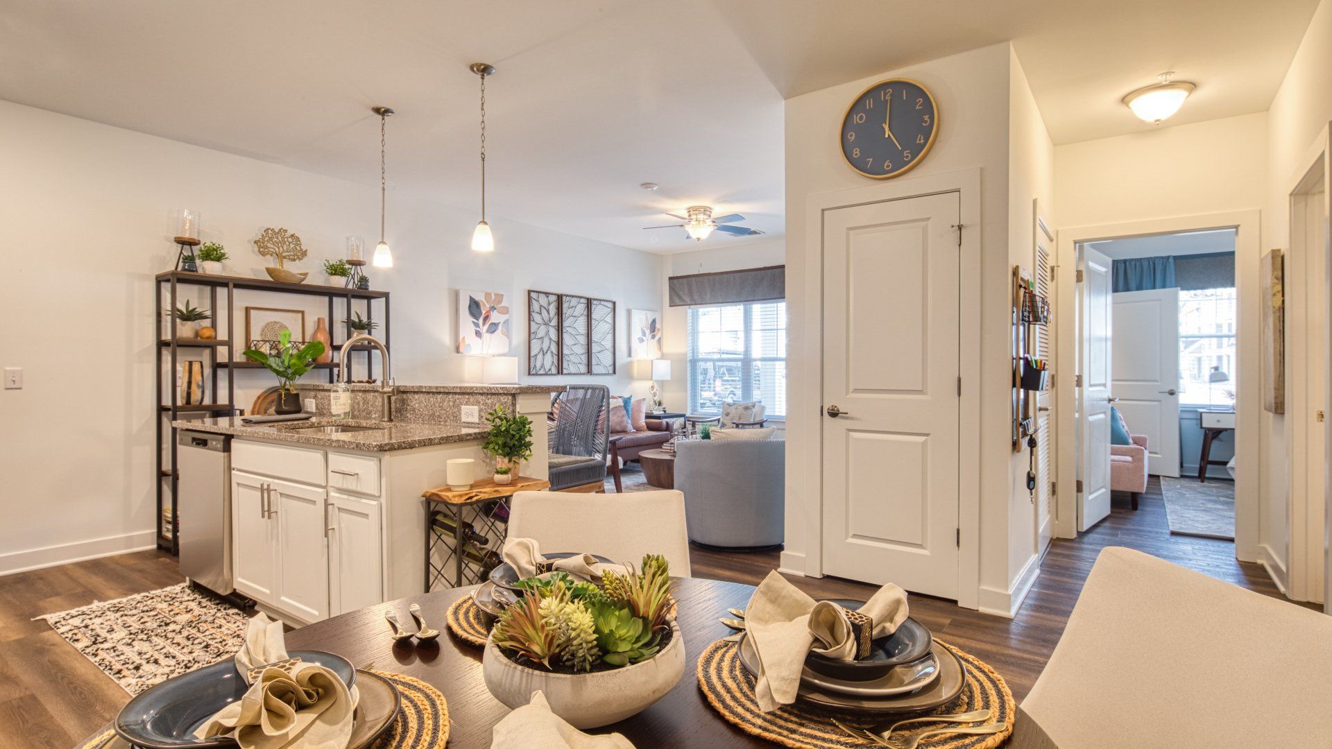 walnut dining area