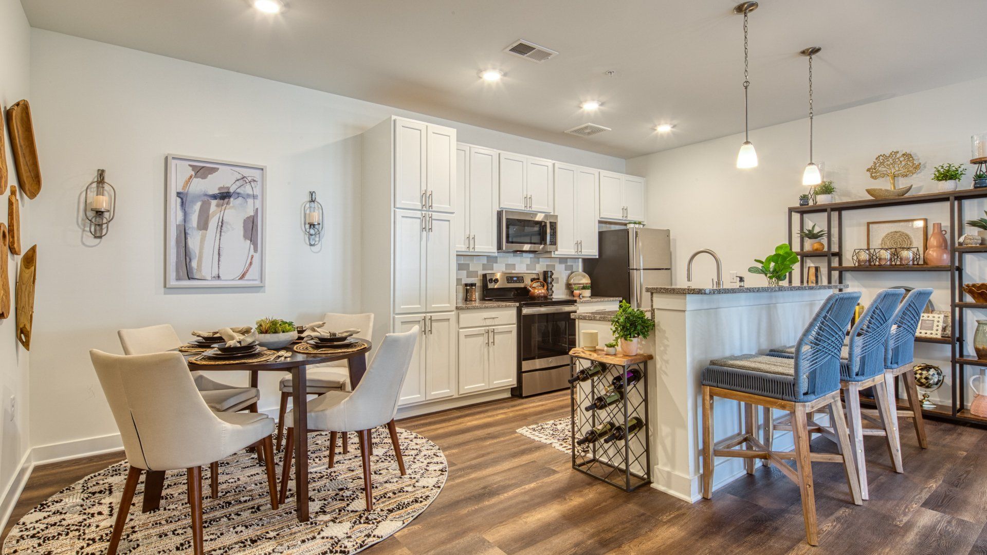 walnut dining area