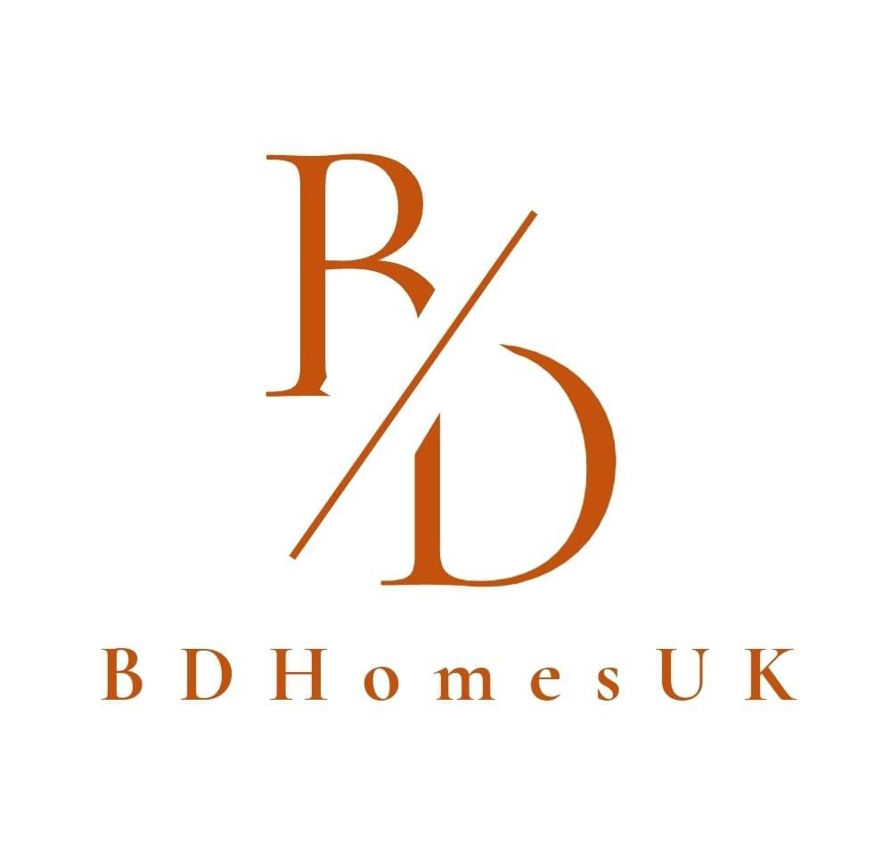 A logo for bdhomesuk with the letter b and d