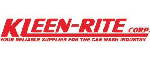 Kleen-Rite Corp. logo in red italics with tagline for the car wash industry