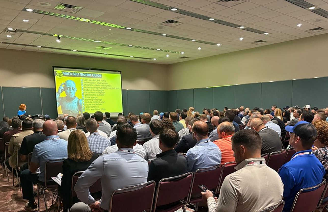Mel Ohlinger with OhmCo. led a lively presentation titled, “Why Your
Website is Costing You Customers (and How to Fix...