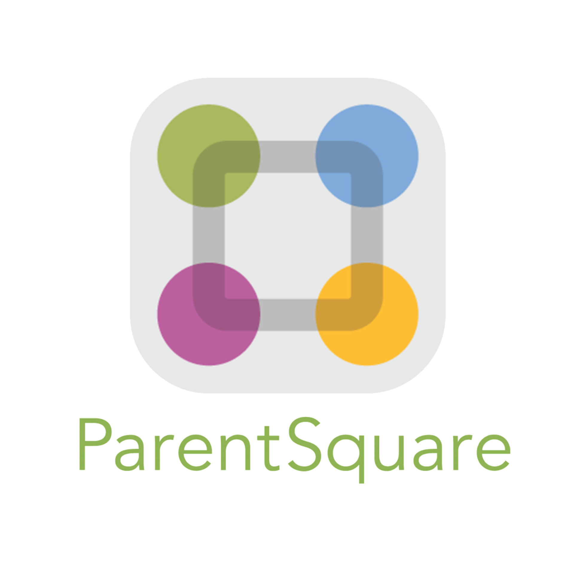 A logo for parentsquare with four circles in a square