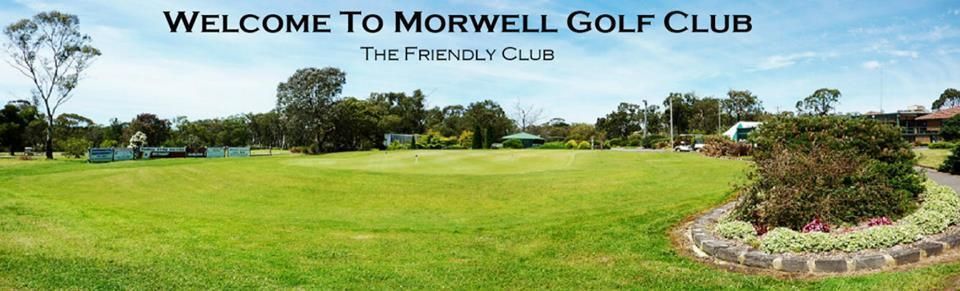 Welcome to Morwell Golf Club banner over a green golf course and landscaped garden