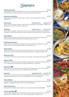 Dine-In Menu