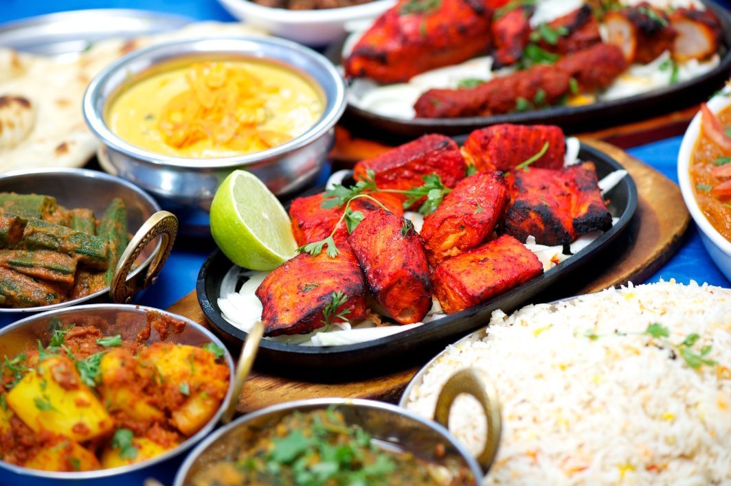 There are many different types of food on the table.