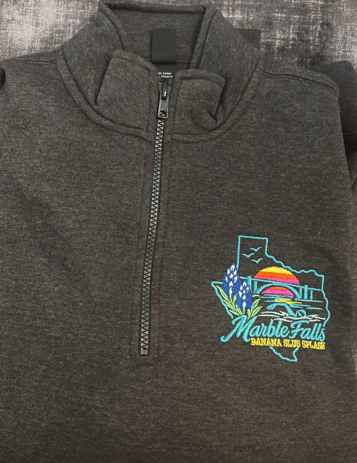 Charcoal Embroidered 1/4 Zip