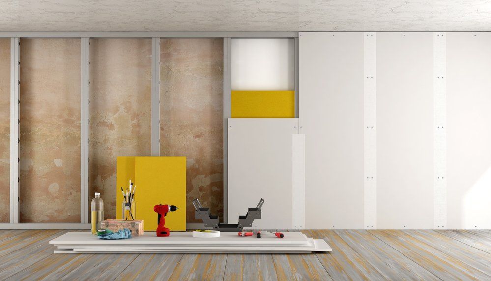 drywall boards ready to be installed