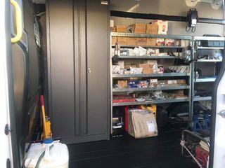 The Inside of a Van Filled With Shelves and Boxes — Bundaberg Forklift Repairs Bundaberg North, QLD