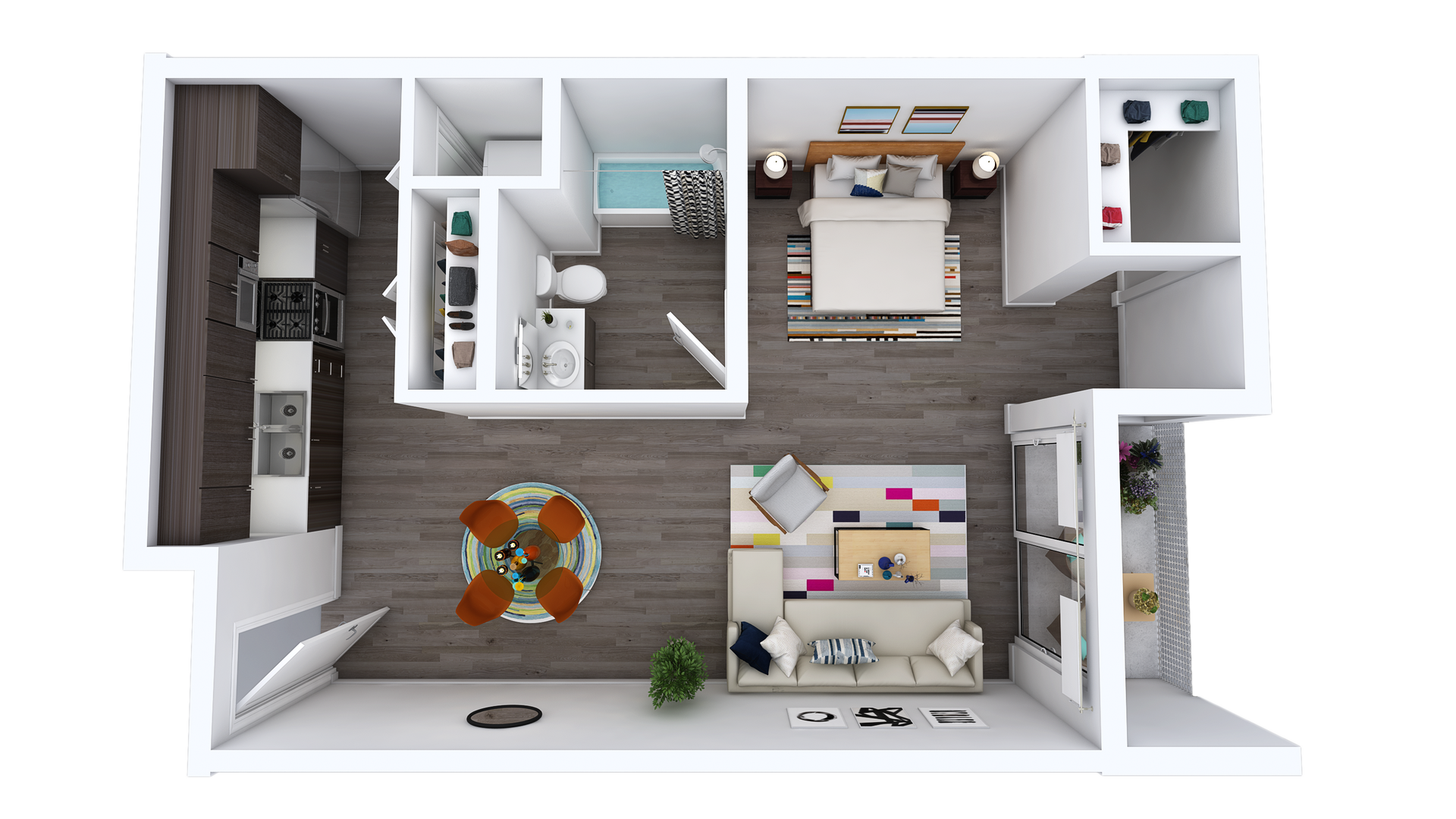 Floor Plan L-ZJ: Studio · 1 Bath