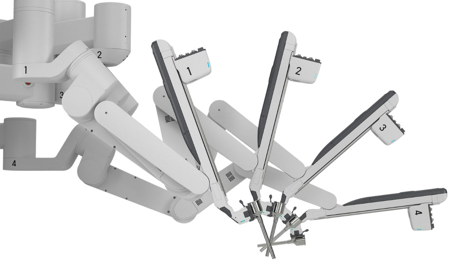 A black and white image of a robotic arm