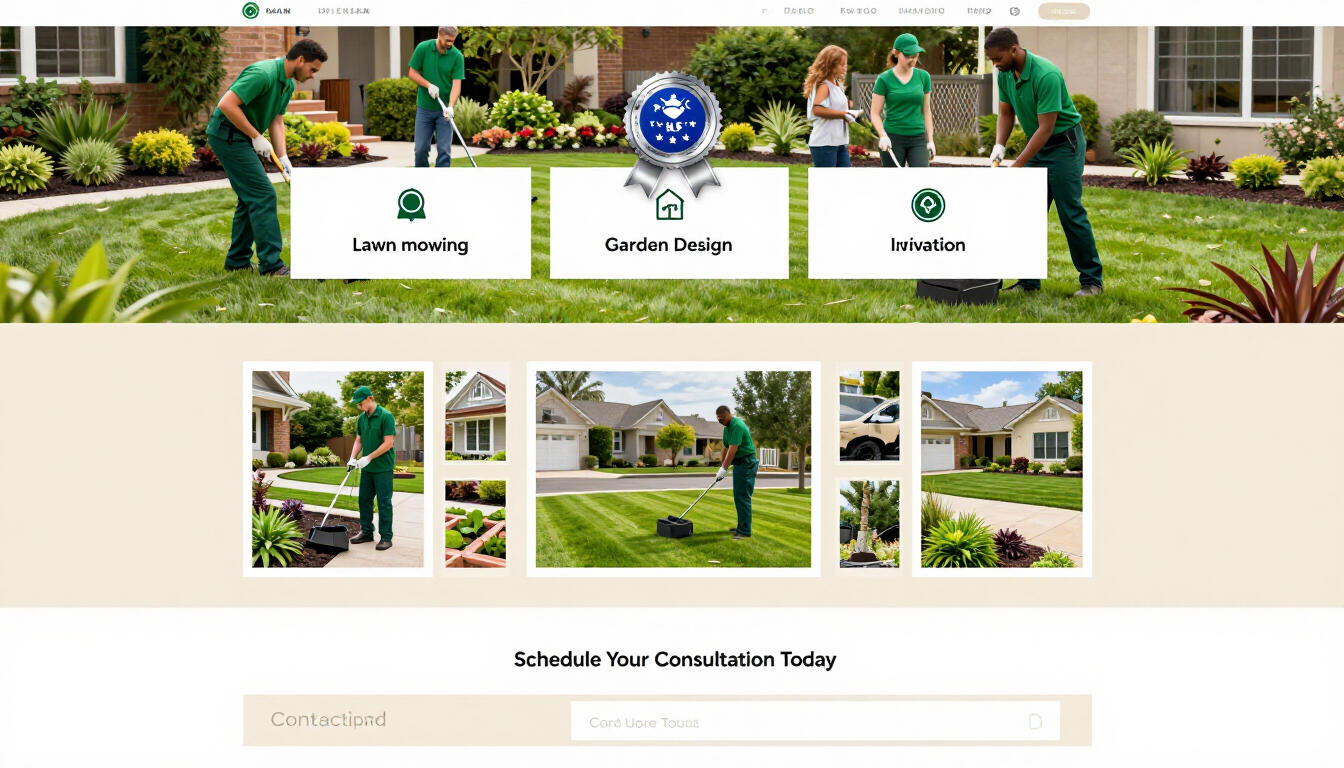 Landscaping business homepage concept preview