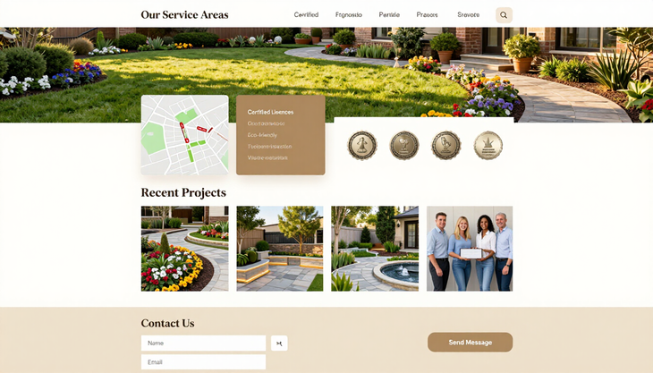 Concept homepage design for a landscaping business