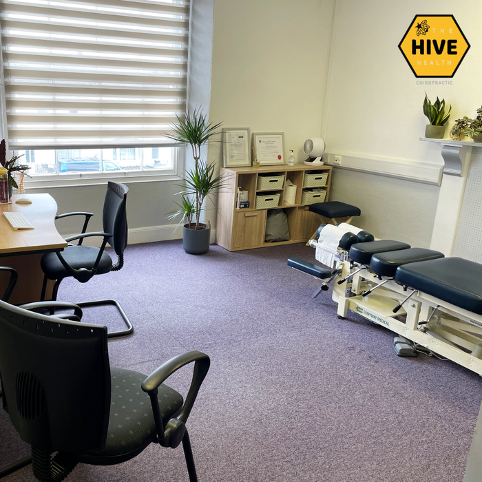 Our treatment room The chiropractic treatment room at The Hive Health in Neath