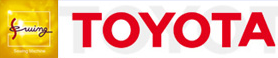Logo Toyota con disegno giallo-arancio sul lato sinistro e scritta 