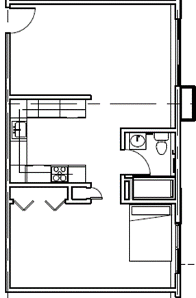 1 Bedroom Floor Plan 2
