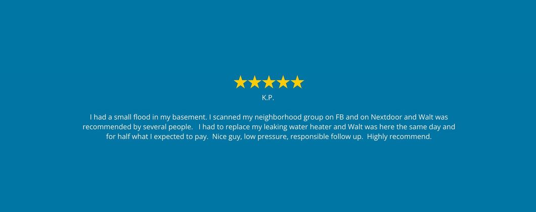 Blue background with text and five gold stars.